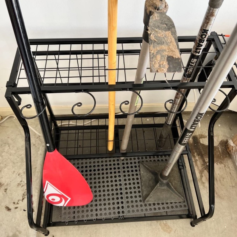 金属製園芸工具収納ラック、ガレージ収納、屋外庭園清掃、農具、 - Gardening Tools Amazon のレビューと価格