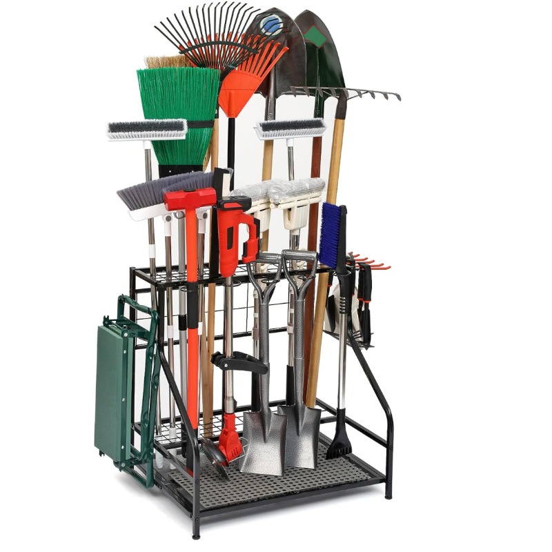 金属製園芸工具収納ラック、ガレージ収納、屋外庭園清掃、農具、 - Gardening Tools Amazon のレビューと価格