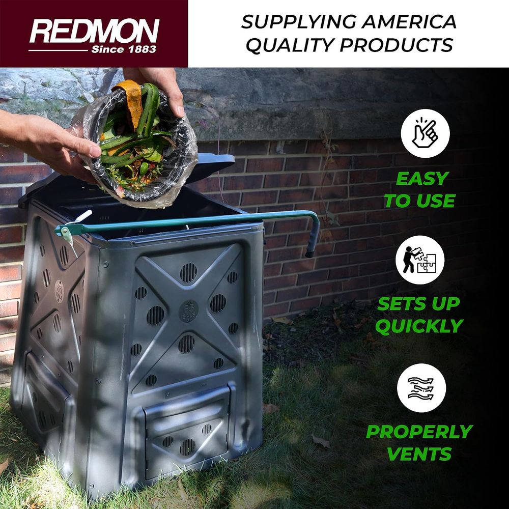 60ガロン4ドア屋外堆肥容器（通気孔付き）-黒色キッチン生ゴ - Compost Bin のレビューと価格