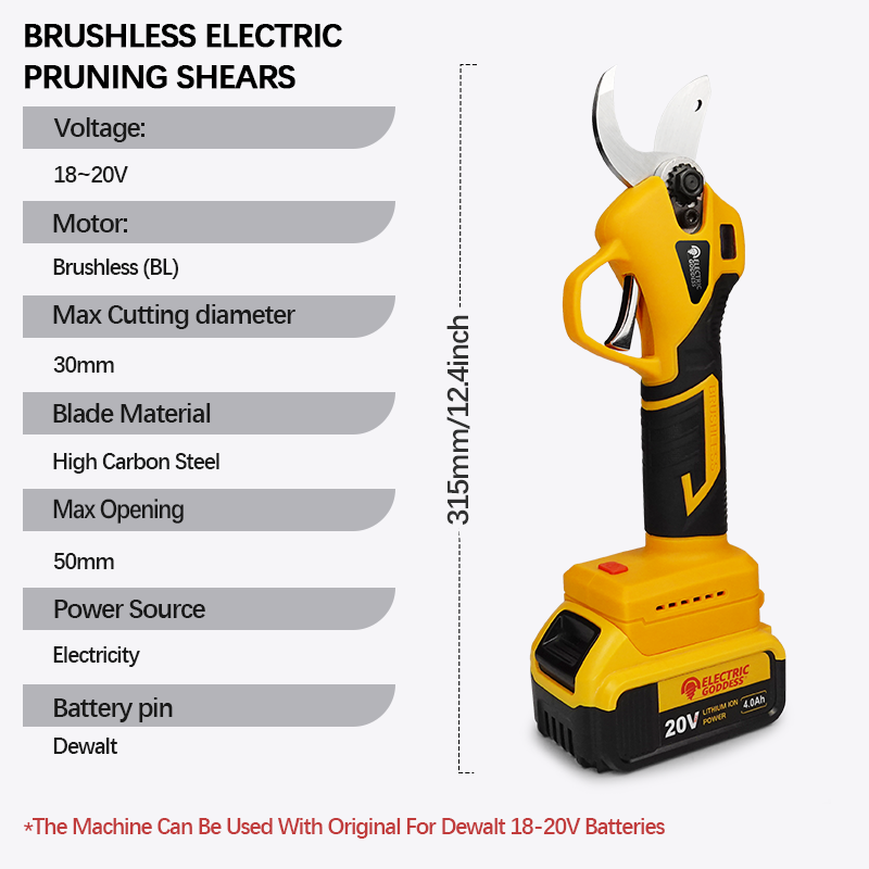 電動剪定ばさみ 最大開口50mm コードレス剪定鋏 木の剪定 - Gardening Tools Battery Powered のレビューと価格